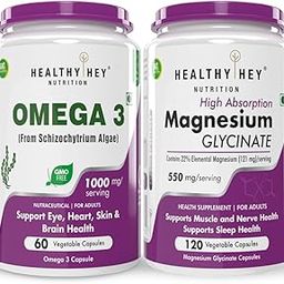 HealthyHey Nutrition omega 3, 60 capsules & magnesium Glycinate 120 capsules-0