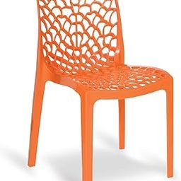 Oaknest Unboxing Furniture Supreme Web Plastic Chair| Armless Chair for Dining Room Set, Cafe and Restaurents | Weight Bearing Upto 220kg | 6 Months Warranty*| (Color: Orange | 1 Piece)-image-12