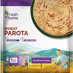 FreshToHome Wheat Parota | 5 Pcs, 400g | Ready-to-Heat | Ready in 2 Minutes | NO Palm Oil | No Added Preservatives | Clean Label (No Artificial Binders/Fillers/Colors/Flavours/Additives)-image-46