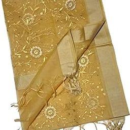Women's Fancy Banarasi Organza Silk TISSUE Dupatta with Golden Embroidery, Zari Work-image-14