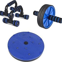 LIVOX Dual Wide Ab Roller Wheel for Abs Workouts And Push Up Bar Dips/Push Up Stand With Tummy Twister Abdominal ABS Exerciser Body Toner-Fat Buster Oblique Workout Perfect Waist Trimmer Home Gym Equipment for Men and Women Home Gym Kit-16