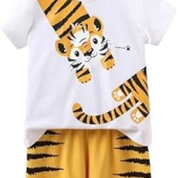 Imported Printed Cotton Half Sleeves T-Shirt with Shorts for Boy and Girls-image-122