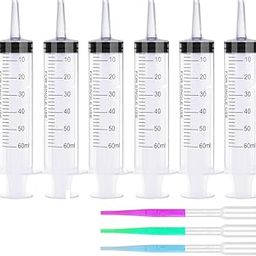 Salco 60ml Syringe for Liquid - Large Plastic Syringes Without Needle for Jello Food Thick Liquids and Irrigation Water, Lip Gloss Filling, Feeding Dogs Meds, Measuring (Pack of 10)-picture-0