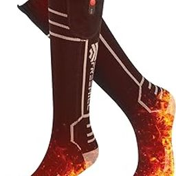 Merino Wool Heated Socks for Men Women, 5000mAh One-Click Control Rechargeable Cold Weather Heated Ski Socks-image-2