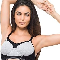 Women's Cotton Elastane Padded Wire Free Sports Bra-picture-14