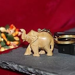 Original Sandalwood Elephant Keychain Upper Trunk 1 inch [ Upper Trunk Chandan keychain pack of 1 ]-17