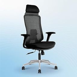 Vergo Icon Fido Ergonomic High Back Premium Mesh Office Chair | Adjustable Lumbar, Headrest, 4D Armrests, Multi Tilt Lock Mechanism, Aluminum Base | Chair for Desk Computer (Black) (Arrives Faster)-12
