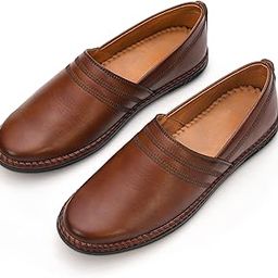 Men’s Ethnic Comfort Loafers | Classic Slip-On Shoes with Soft Cushioned Sole | Faux Leather Traditional Footwear for Men | Heritage Inspired Loafer Design for Cultural & Festive Styling-image-1