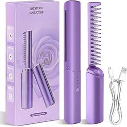 Rechargeable Wireless Hair Straightener Comb Brush for women | 3 Gear Control - Intelligent Shutdown, Hair Styler & Straightener Machine(Pink,Purple)-32