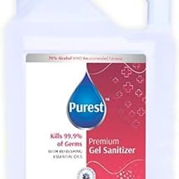 Purest Advanced Premium Gel Sanitizer Hand Sanitizer Liquid 68% Alcohol-Based Kills 99.9% of Germs Without Soap And Water 5 Litre Net 5000 ml Refill Pack Can, (WHO Recommended Formula)-image-73