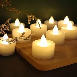 MAKE A WISH Long Burning Tea Light Candles Unscented, Smokeless, Dripless, No Residue Diwali Decoration Candle for Home Decor, Offices & Festivals (Yellow LED, 48)-image-57