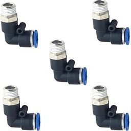 HOSEMART 8mm X 1/4" Inch BSP Male Pneumatic Elbow (PU) Joint Push Quick Connector 90 Degree Bend Pipe Fitting (Pack of 5)-image-8