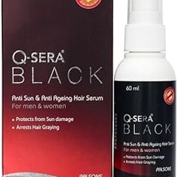 QSera Black Anti Sun And Anti-Ageing Hair Serum | For Men and Women | Repairing Damaged Hair | Protection From Sun Damage | Dermatologist Recommended | 60 ML-43