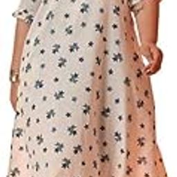 Plus Size Blue Floral A-line Collared Dress | Women Plus Size Floral Dresses | One Piece for Womens | Collared Midi Dress for Girls-image-44