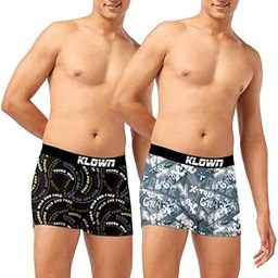 Pack of 2 Printed Trunk for Men | Cotton Blend | Soft & Stretchable | Stylish Men's Underwear | Comfortable Fit | Assorted Prints | Innerwear for Men |Grey:Black-image-79