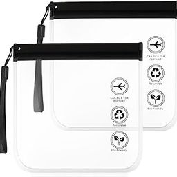 2Pcs Transparent Pouch for Travel, Pack Waterproof Toiletry Bags with Secure Zipper, Approved Clear Airport Bags for Women and Men, Transparent Travel Pouch for Cosmetics and Essentials-image-22