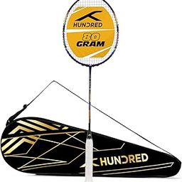 HUNDRED N-ERGY 80 Carbon Fibre Unstrung Badminton Racket with Full Racket Cover for Intermediate Players-image-0