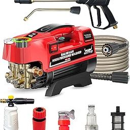 BALWAAN Krishi Pressure Washer PW-400 Brass (Adjustable) Pump Head, Big Jet Foam Bottle, 1800w Motor 120-150 Bar Pressure 7.5 LTR/Min Water Flow/Straight & Bend Lance for Car Wash & Cleaning Purposes-image-90