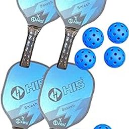 Premium Wooden Pickle Racket Set of 2 Pair with 8 Balls and 2 Racket Bags | Lightweight Durable Paddle | Comfortable Grip for Indoor & Outdoor Pickleball, Tennis, Badminton, etc_BSM_17-image-95