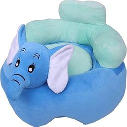 Peekabooh 2 in 1 Sofa for Kids & Baby Sitting Sofa. Blue Elephant,Large in Size Makes It A Proper Baby Sofa Seat for 0 to 5 Yrs. Nice Baby Gifts for 6 to 12 Months / 1-2 Yrs Kids,Polyester, 1 Seater-24