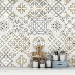 MOSAICOWALL MOSAICS OF NEW AGE WITH DEVCE Vinyl Diy Decorative Wall Tile Stickers 6 X Inch, Peel & Stick For Home Decor, Patio Style (Pack Of 27) -22, Self-Adhesive)-image-6