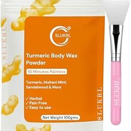SLUKRL India's First BAS-Free Wax Powder, Natural Hair Removal Cream for Men & Women Turmeric Facial Wax Powder (100g)-image-97