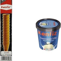 KONFIZ Wafer Cone/Ice Cream Cone/Waffle Cone (12pcs) with VANILLA ICECREAM PREMIX (100g) COMBO PACK-image-26