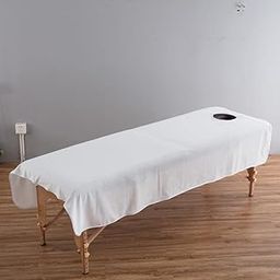 UJEAVETTE Soft Crystal Velvet Massage Bed Sheet Cover with Face Hole White-80x190cm-image-39