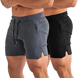 Men's 5" Gym Workout Shorts,Fitted Jogging Short Pants for Bodybuilding Running Training with Zipper Pockets-picture-15