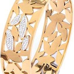 Stylish Stainless Steel & Crystal Stones Openable Kada Bracelet Jewellery for Women & Girls|Anti Tarnish Jewellery|Gifts for Wife Girlfriend Mother-image-25