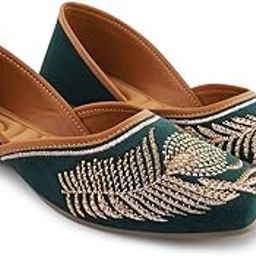Women's Embroidered Designer Juttis Handcrafted Traditional Mojaris Punjabi Jutti for Ethnic & Wedding Festive Occasions-image-22