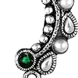 Vighnaharta Oxidised Gold with Artificial stone and beads with Peals Alloy Maharashtrian Nath Nathiya./ Nose Pin valentine day gift valentineday gift for her gift for him gift for women gift for women - VFJ1055NTH-Press-25