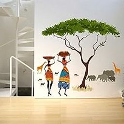 Rawpockets 'African Jungle Story' Wall Sticker (PVC Vinyl, 100 cm x 90cm, Multicolor) (RPC217)-image-2