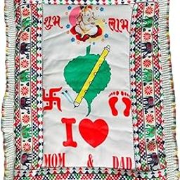 RUDRA CREATION Chhathi Pujan Godadi for Newborn Baby | Multicolour Soft Blanket for Chhathi Ceremony | Traditional Cotton Godadi for Infant | Pack of 1 | Baby Gift for Chhath Puja Ritual-picture-3