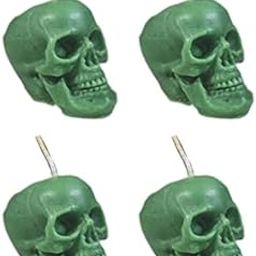 Phobis Green Skull Candle for Spell, Wicca and Healing (Pack of 4) (2 Inch)-image-87