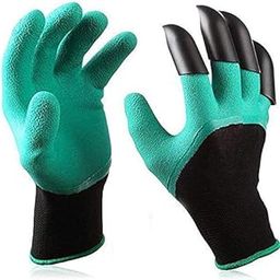 Garden Gloves with Fingertips Claws on Right Hand, for Digging and Planting, Safe for Rose Pruning, for Quick and Easy Gardering(Medium Size) Green Colour (1 Pair)-image-38