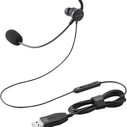 Elecom HS-EP21MUBK Wired Headset, USB with Microphone, In-Ear, In-Ear, Single Ear, Black-23