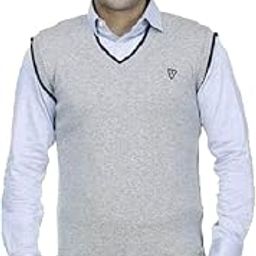 Men's Winter Wear Soft Pure Wool Casual Solid Self Designed V Neck Sweater-image-58