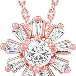 925 Silver Rose Gold Baguette Flower Pendant with Link Chain| Gifts for Girlfriend, Gifts for Women and Girls |With Certificate of Authenticity and 925 Stamp | 6 Month Warranty*-image-55