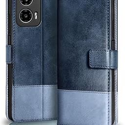 TheGiftKart Flip Back Cover Case for Motorola Moto Edge 50 Fusion 5G | Dual-Color Leather Finish | Inbuilt Stand & Pockets | Flip Back Case Cover for Moto Edge 50 Fusion (Faux Leather, Blue & Sky)-image-23