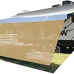 Tentproinc RV Awning Sun Shade Screen 8' X 9'3''(Fit for 10' Awning) Mesh Sunshade for RV Awning Sunscreen Motorhome Camping Trailer Awning Screenshade - 3 Year Warranty (Beige) -Customized-image-5