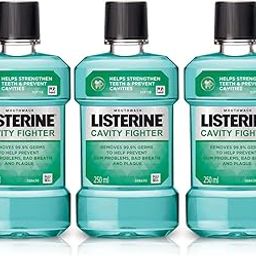 Listerine Cavity Fighter Mouthwash Liquid, Removes 99.9% Germs, prevents cavities, 250ml Combo Pack of 3 (Buy 2 Get 1 Free)-image-99