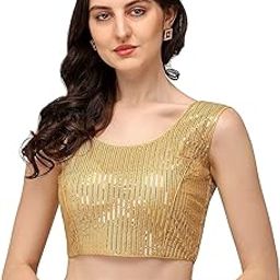 Georgette Elegant Women's Blouse Round Neck Sleevless Perfect for Work, Parties, Or Evening Events, Featuring A Flattering Fit and Luxurious Feel (46-image-19