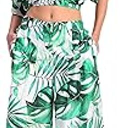 Polycotton Tropical Print V-Neck Co-ord Set for Women (JV2517)-picture-43