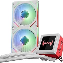 daWg L240AIO, 240mm AIO Cooler, 3.4" IPS Detachable Type C Screen, Support Sockets - LGA 2066/ 115X/ 1200/1700/ 1851 & AM4/AM5, 2500 RPM Pump, ARGB Sync, PWM Fans, Braided Tubing (White)-image-25