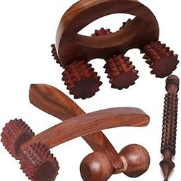 Crystal Wooden Acupressure Back Pain Relief Massager Multi-Purpose Body Massager Roller (4x3in), Wooden Jimmy Massager (5x1 in), Neck & Shoulders Massager (7x3in) Face massager (5x2in), (Set of 4)-image-27