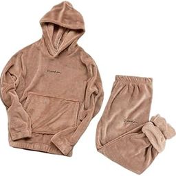 Uttam Winter Nightsuit Sets for Women with Hood Plain Solid Classic Color-5