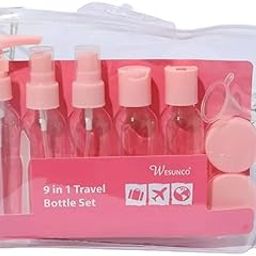 AB TRADING Refillable Travel Toiletry Bottles Set – 7 Pcs Cosmetic Containers with Pump & Spray Tops, 100ml Each, Multicolor | Travel-Size Bottles for Shampoo, Lotion, Cream & Cosmetics-image-62