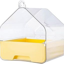 CALANDIS™ Pet Bird Caged Bath Box No Leaks Bird Bathtub for Lovebirds Budgerigar Finch Yellow | Birdbaths | Bird & Wildlife Accessories | Yard, Garden & Outdoor Living-image-1