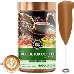 Coffeecurry Liver Detox Coffee (65 Gram) +Frother - Helps With Fatty Liver & Enhance Energy | Roasted Arabica Coffee Powder-image-43